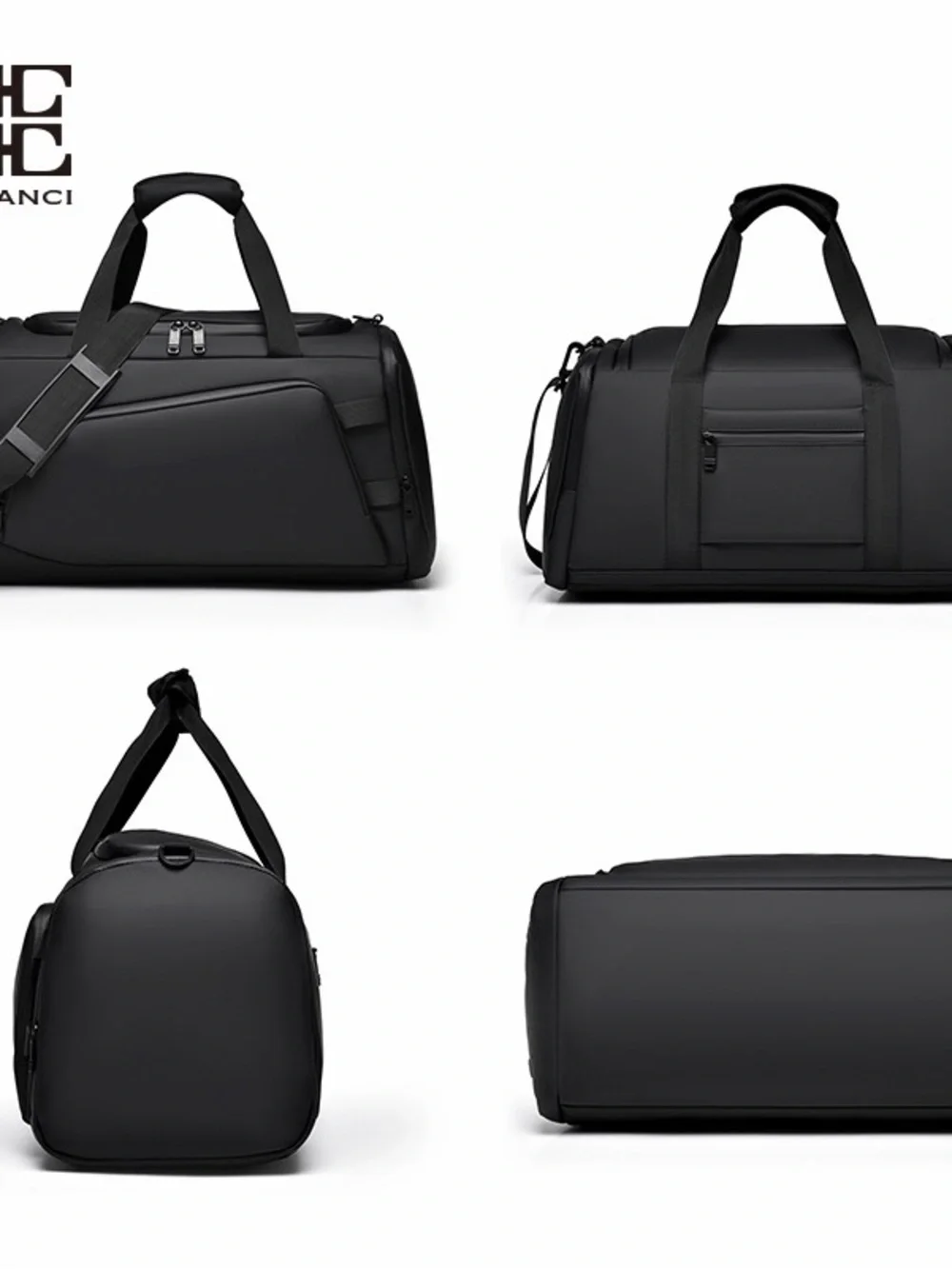 Vitra Black Men's Duffel with Shoulder Strap